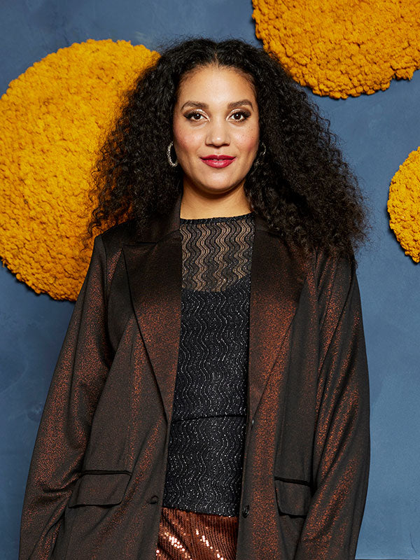 Zhenzi Alora Sheer Top in Black