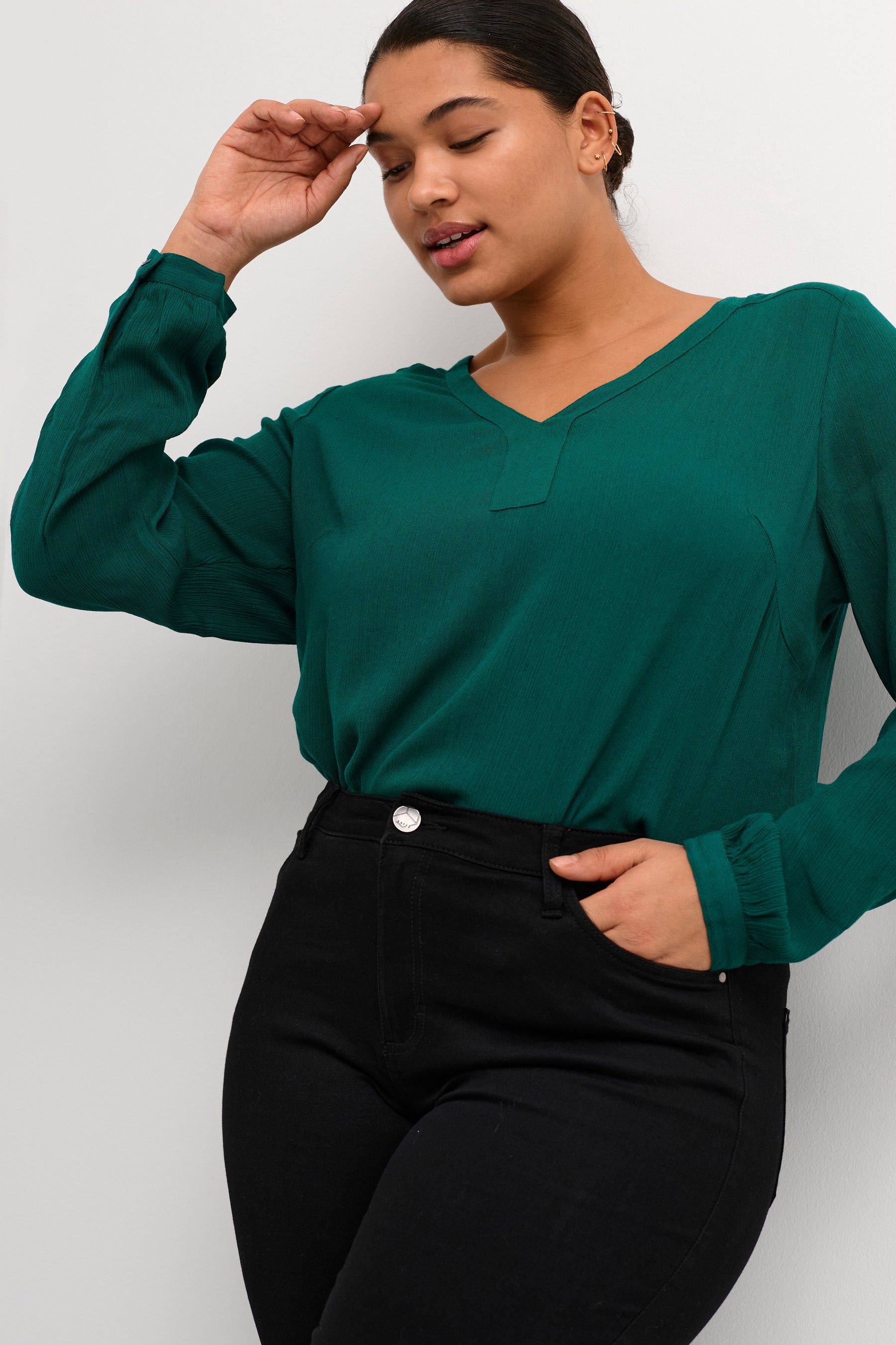 Kaffe Cami Blouse in Teal Green