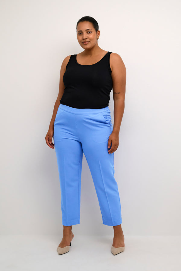 Kaffe Curve Sakira Crop Trousers in Ultramarine