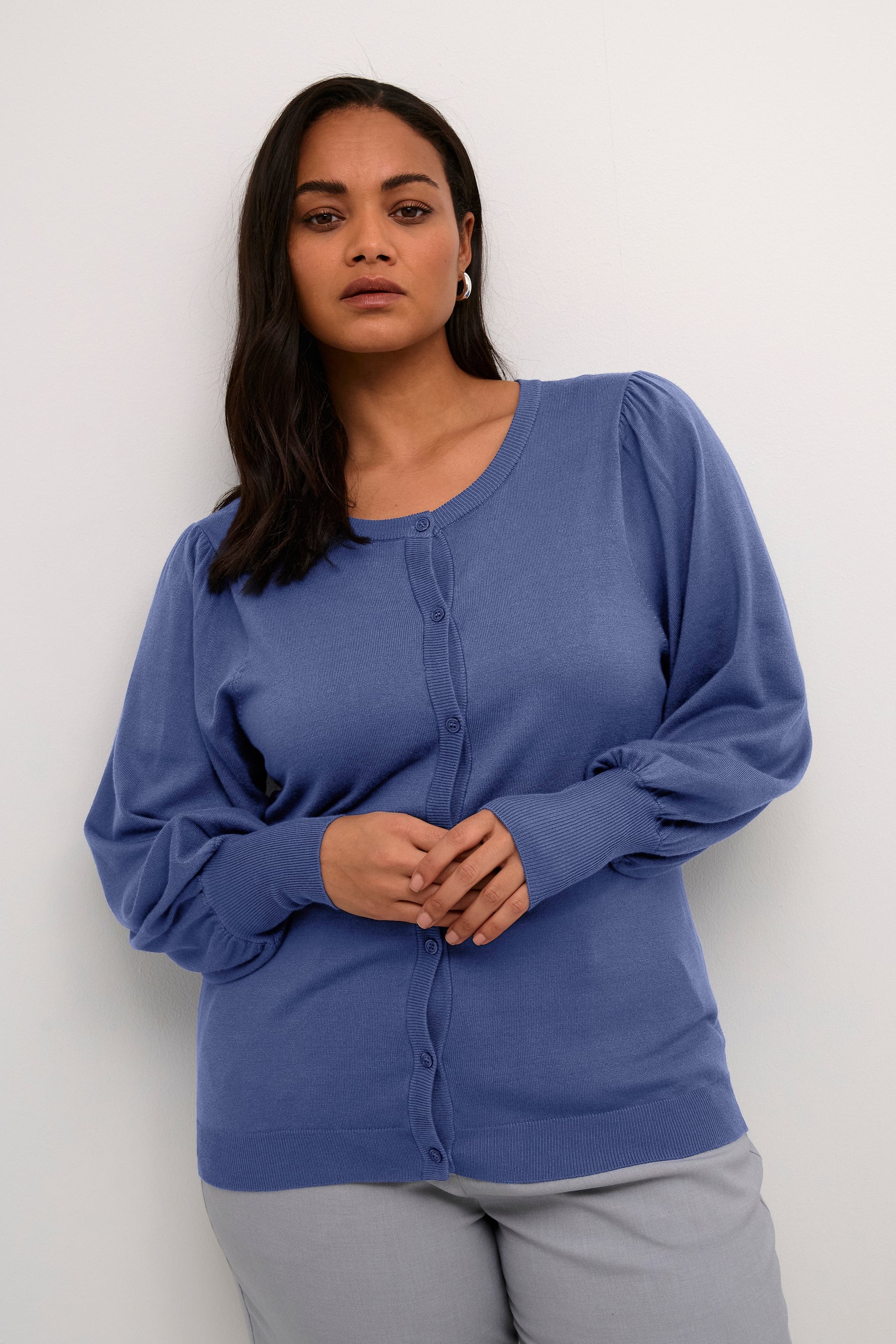 Kaffe Curve Lazzy Cardigan in Indigo