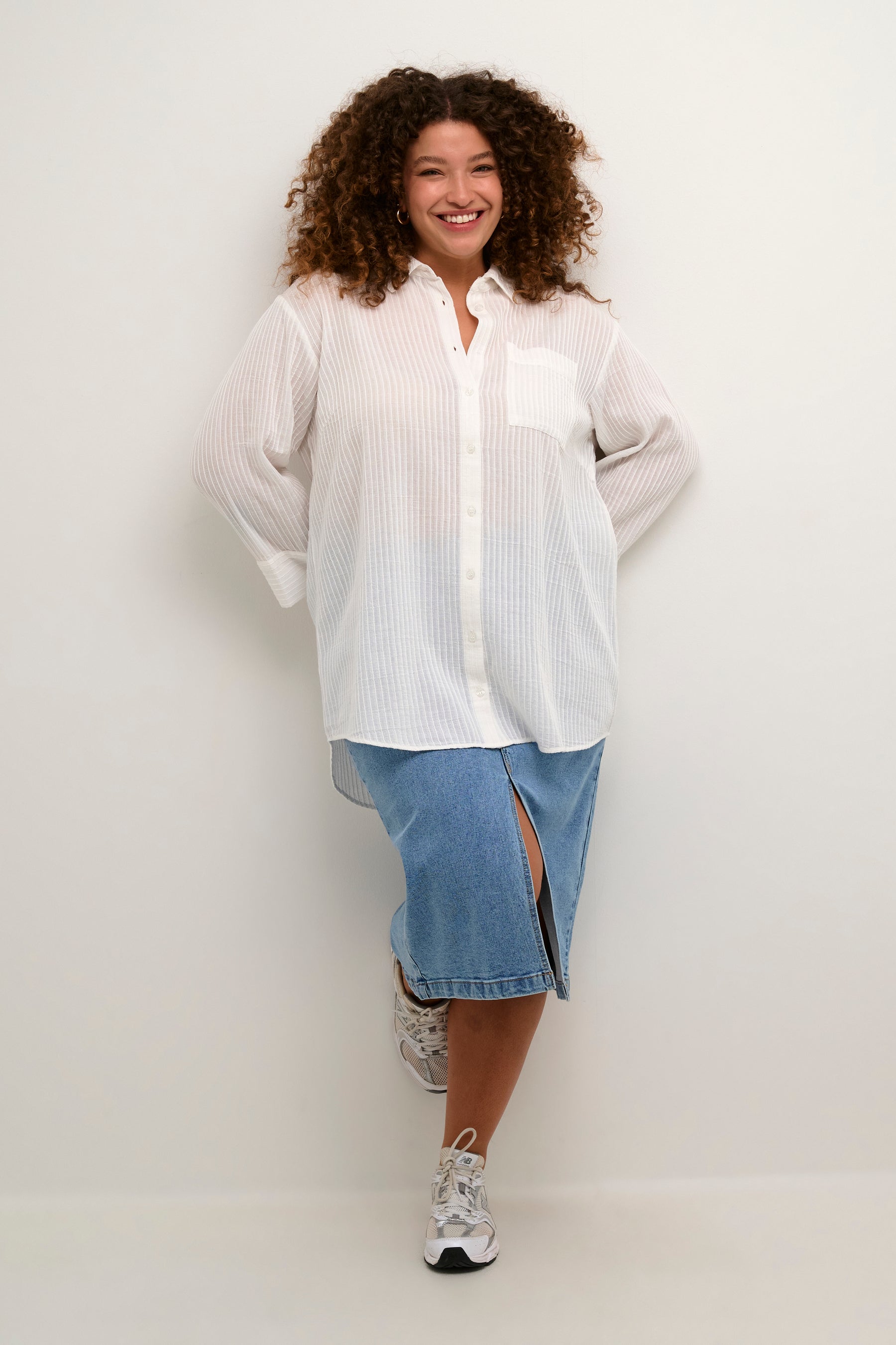 Kaffe Curve Alana Shirt in Cream
