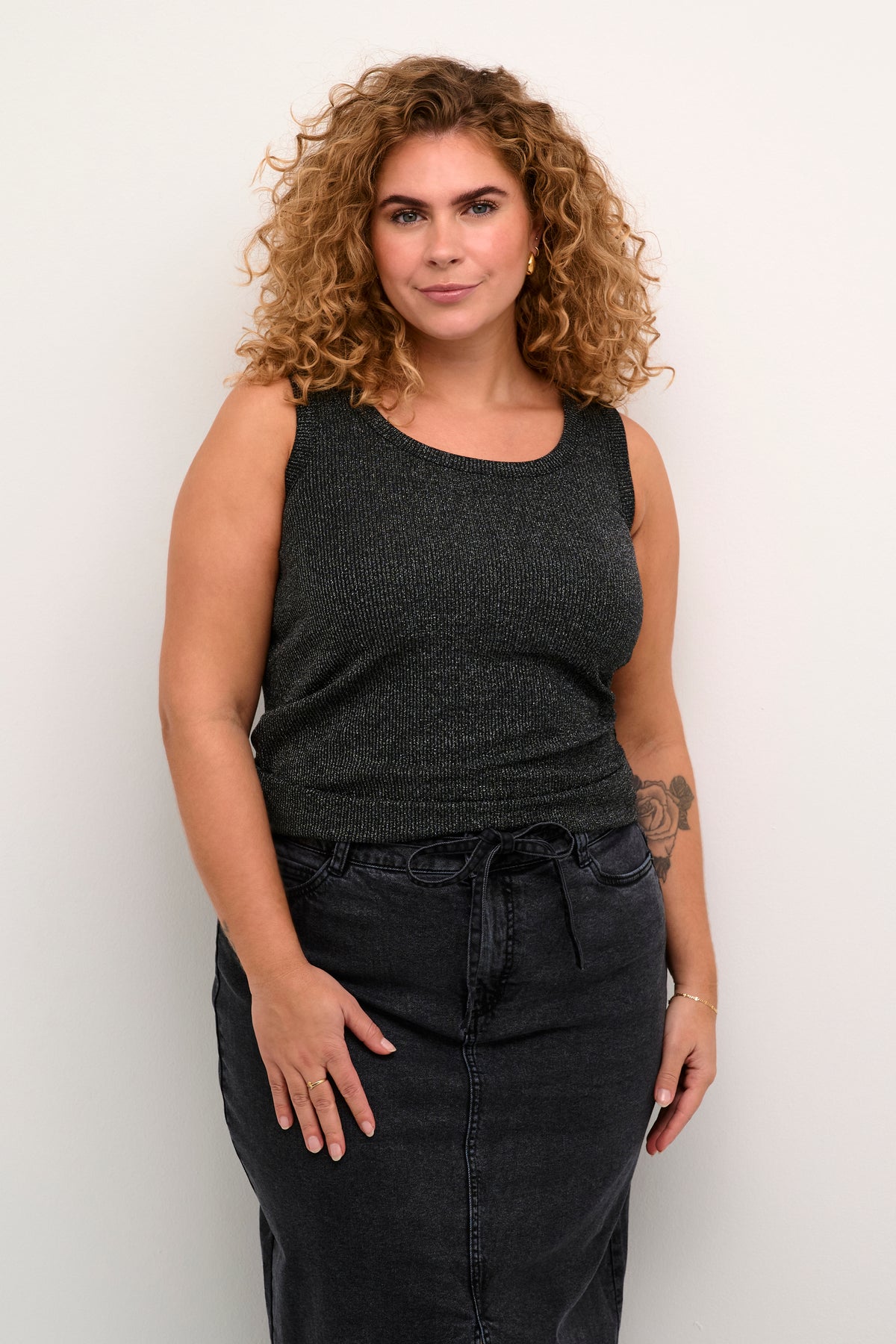 Kaffe Curve Celia Tank Top in Black