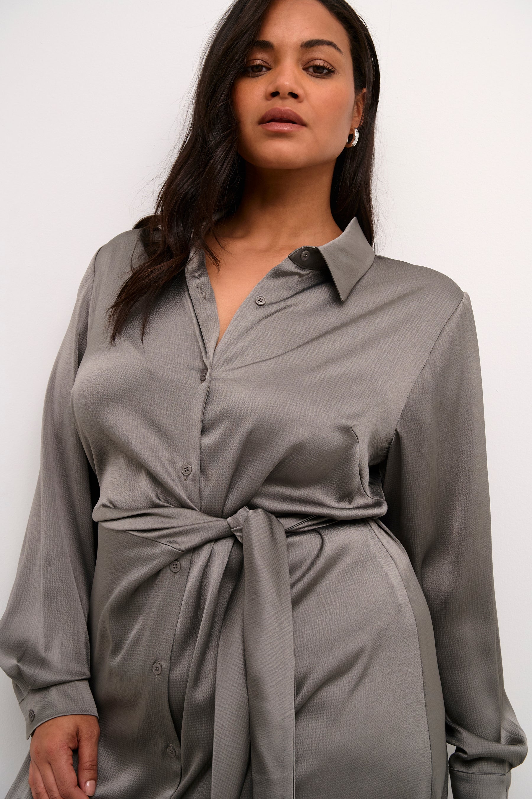 Kaffe Curve Loana Dress in Grey