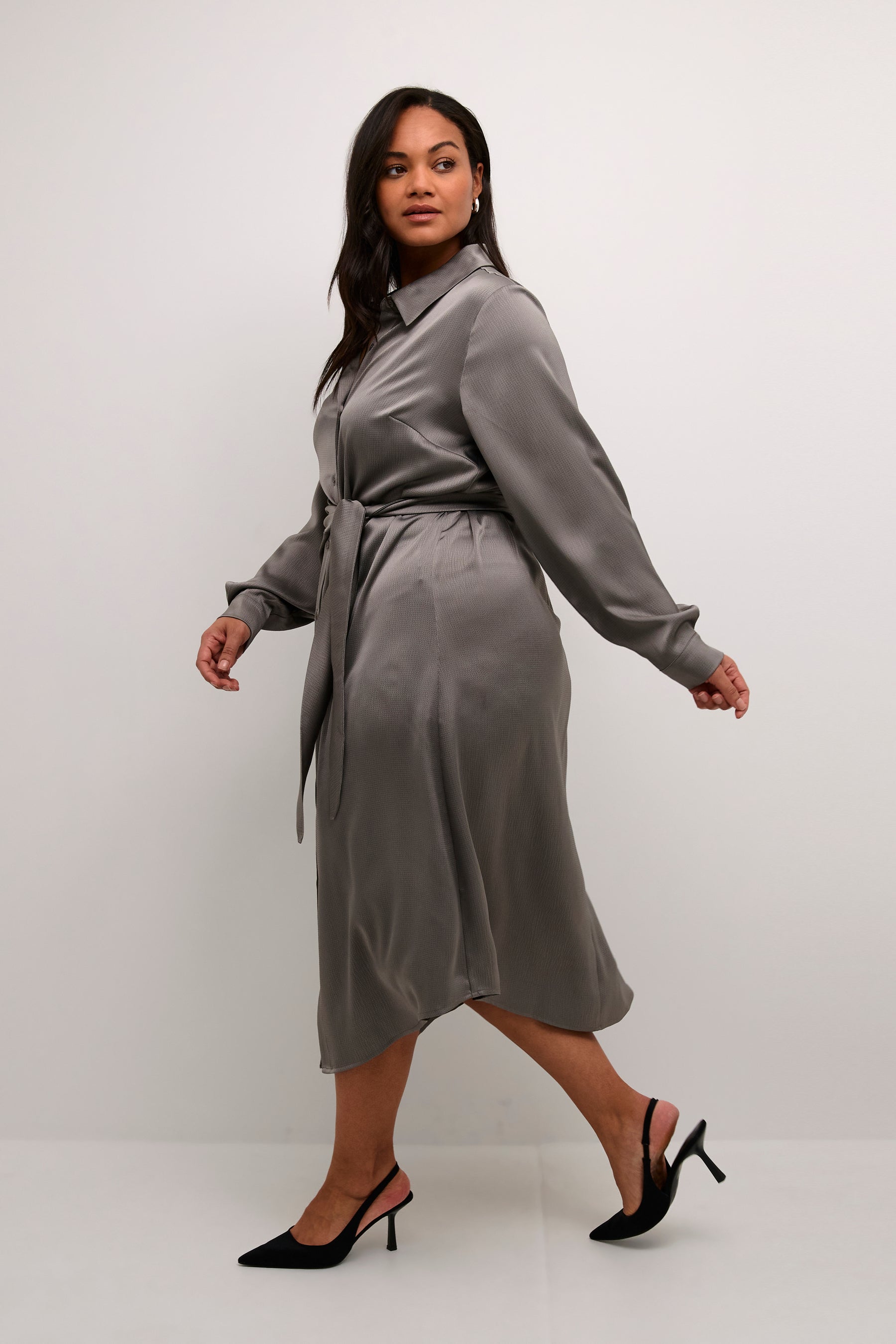 Kaffe Curve Loana Dress in Grey\