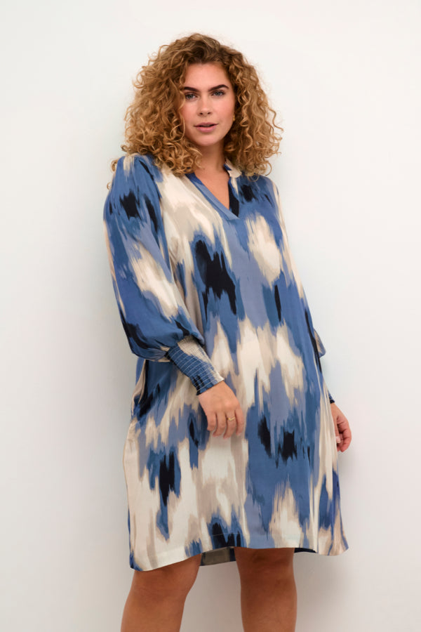 Kaffe Curve Bella Dress in Blue