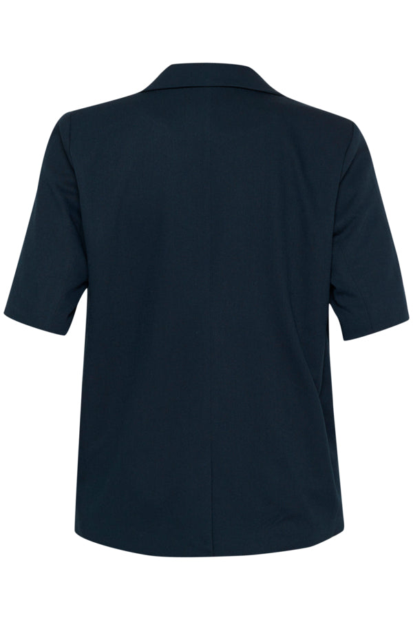Kaffe Curve Sakira Short Sleeve Blazer in Navy