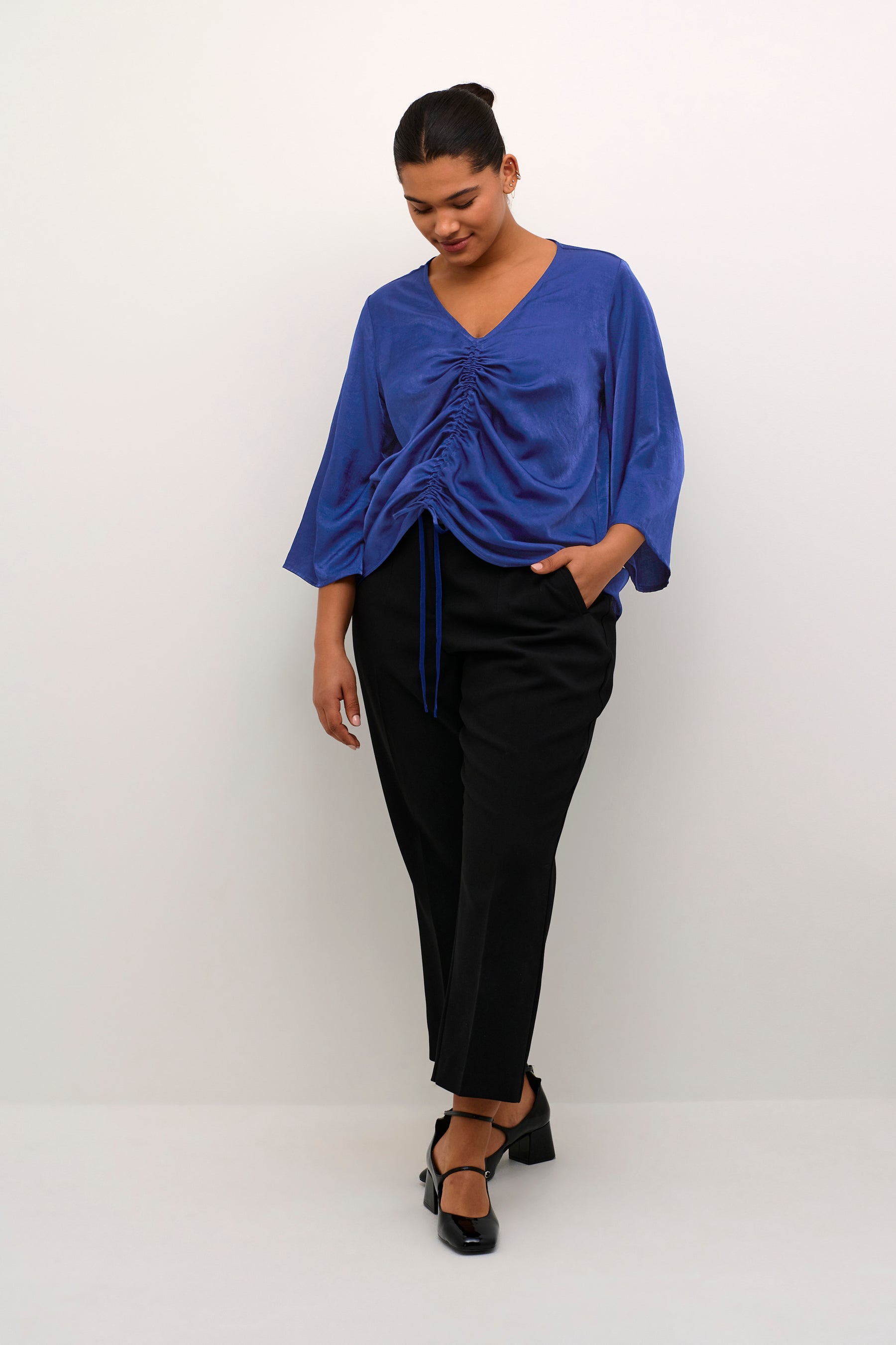 Kaffe Curve Membe Blouse in Blue