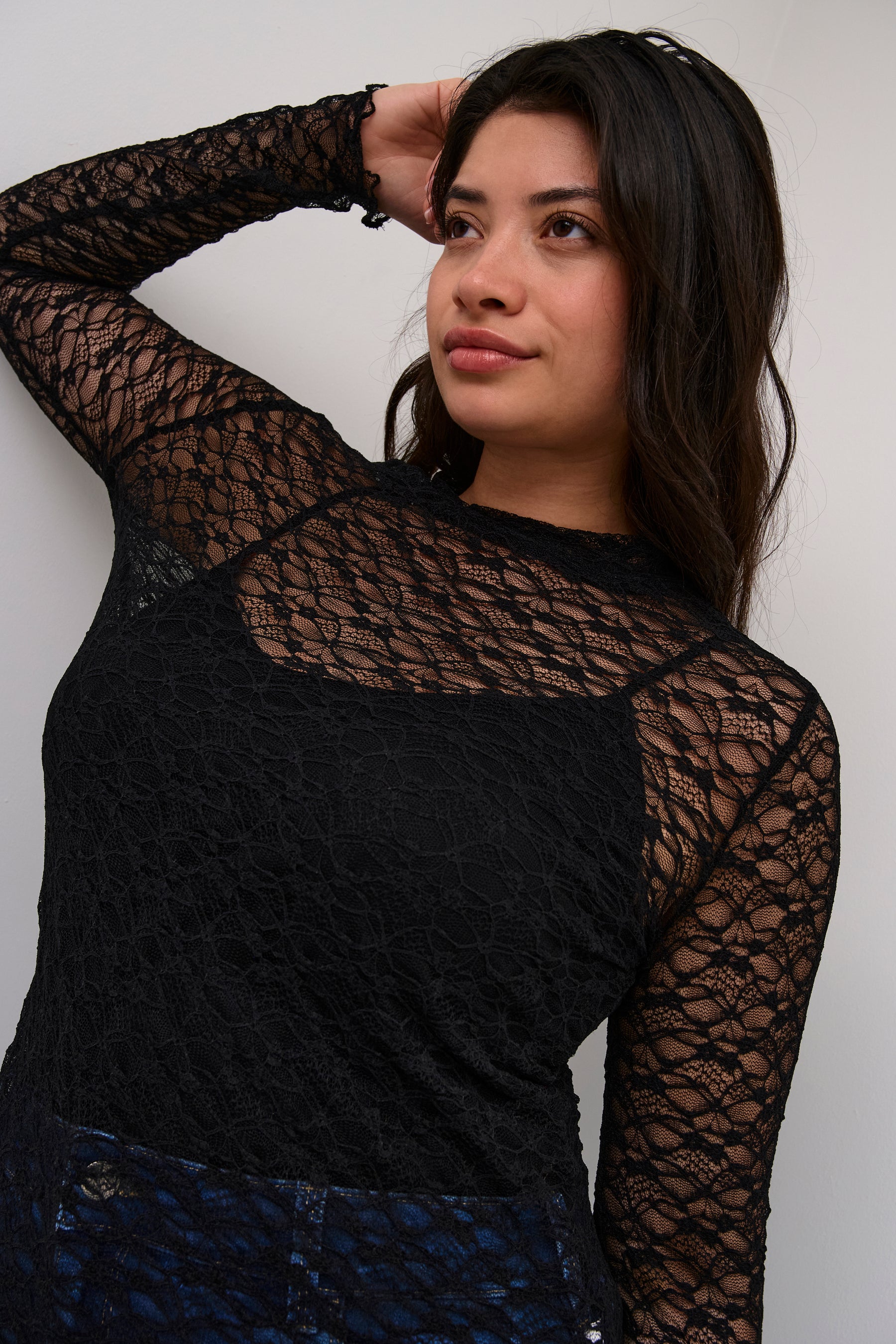 Kaffe Curve Jolina Lace Top in Black