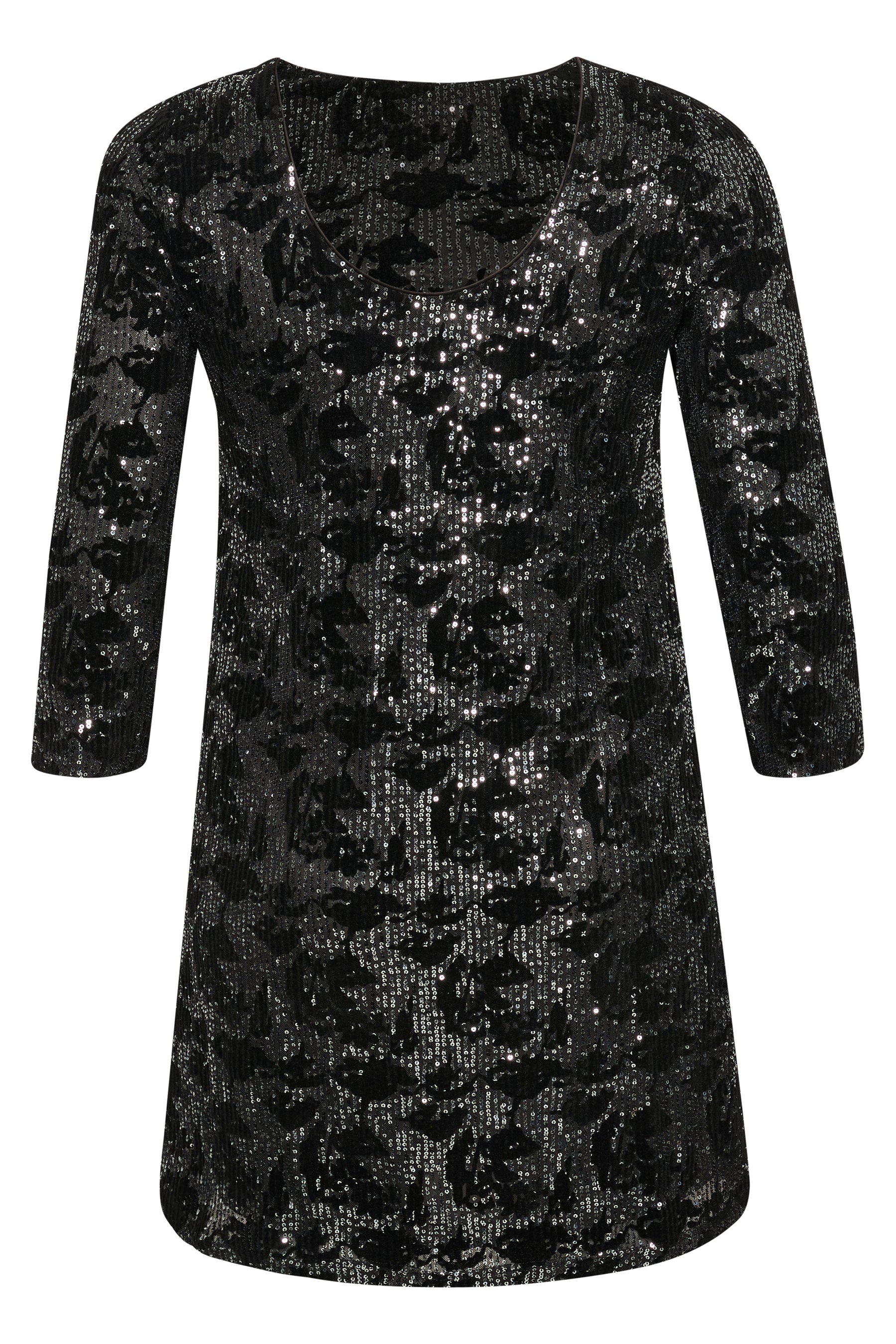 Kaffe Curve Brit Sequin Dress in Black