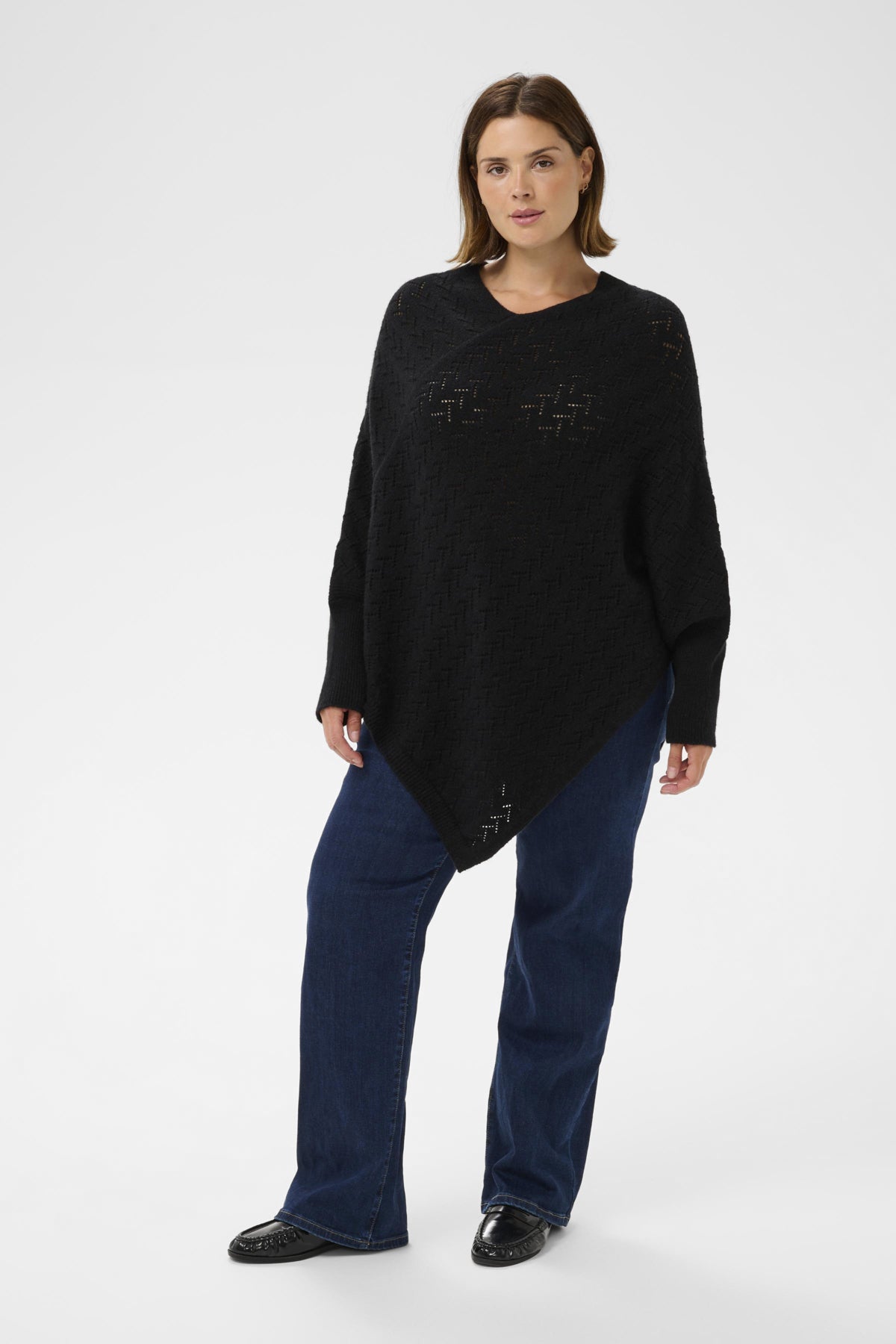 Kaffe Curve Olina Poncho in Black