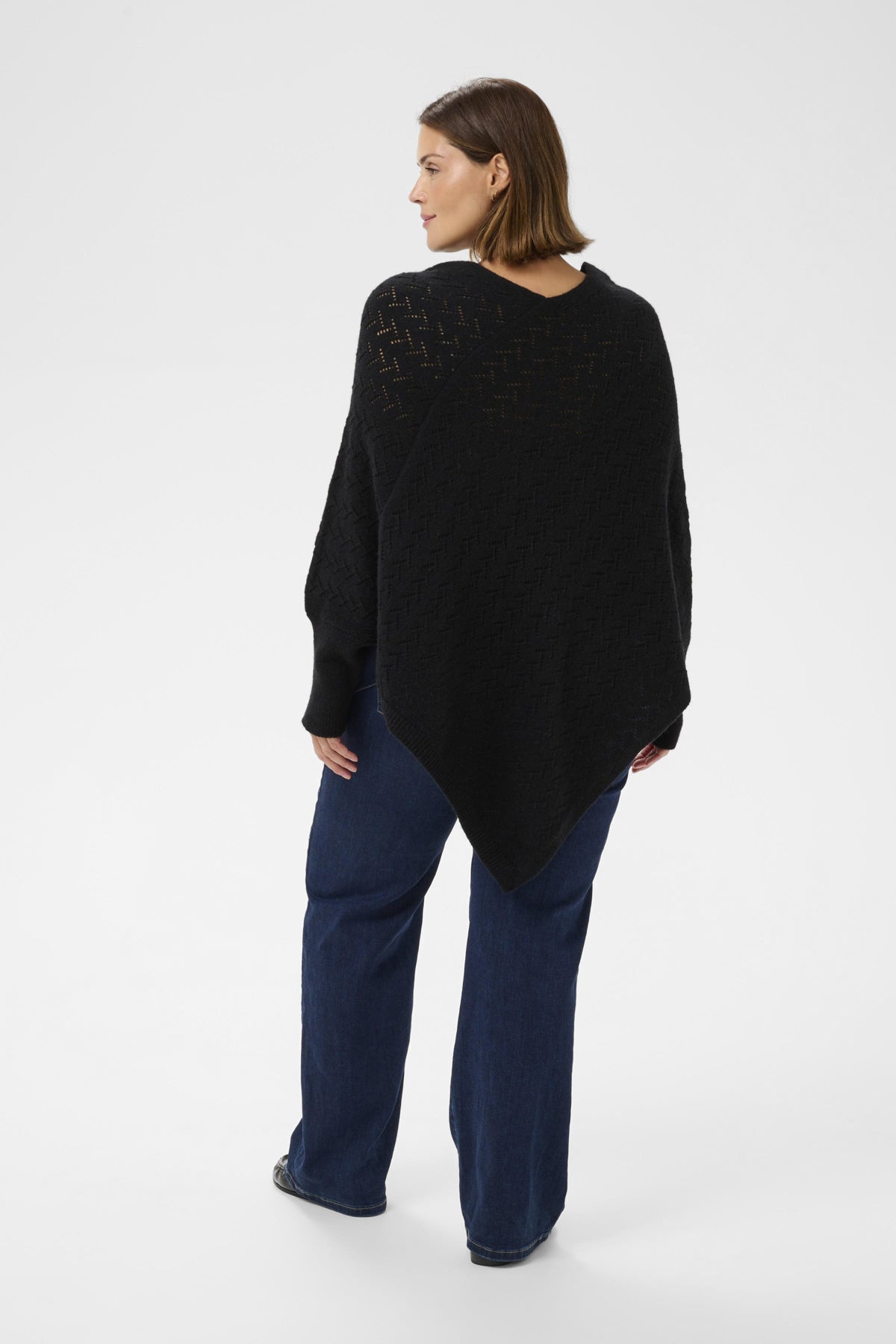 Kaffe Curve Olina Poncho in Black