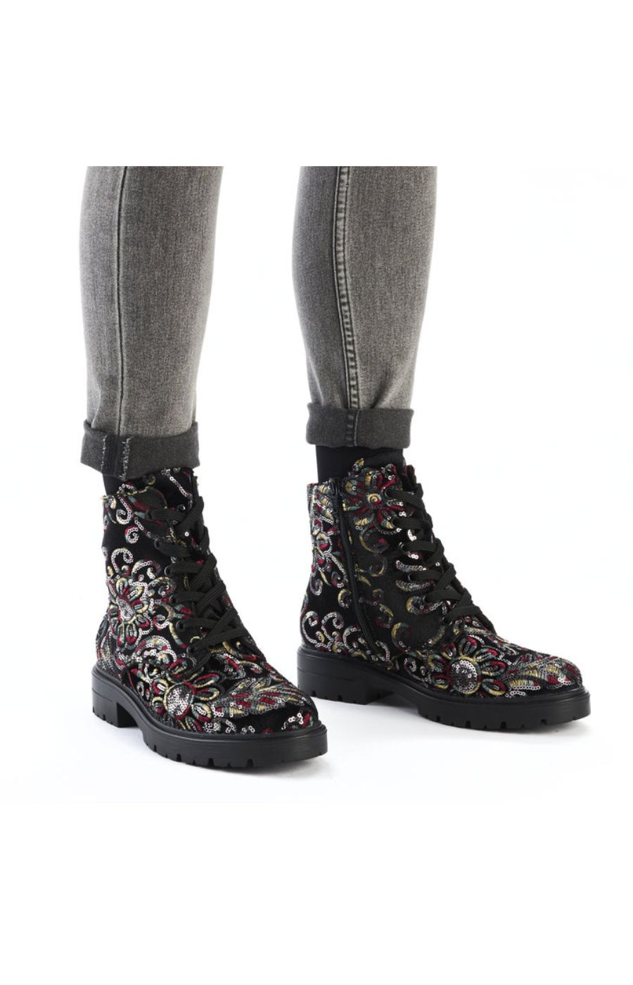 Rieker Floral Sequin Boot