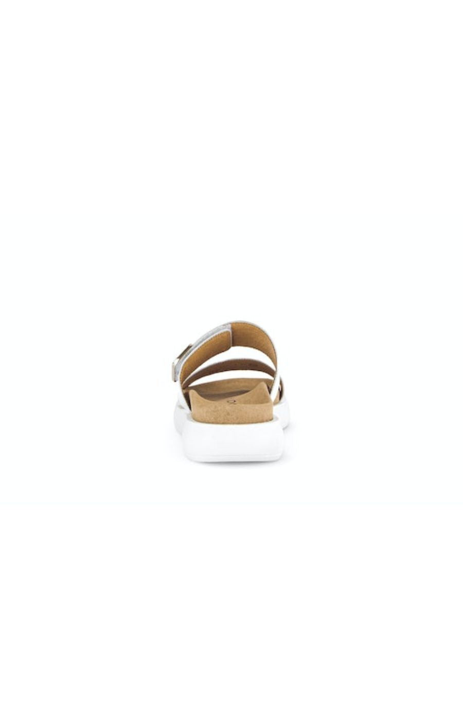 GABOR SLIP ON BUCKLE SANDAL IN WHITE