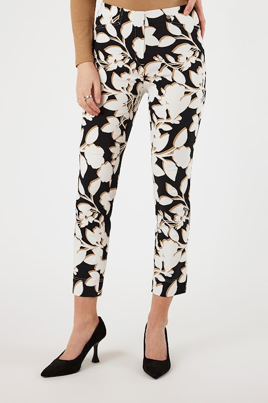 Robell Rose Trousers in Graphic Floral