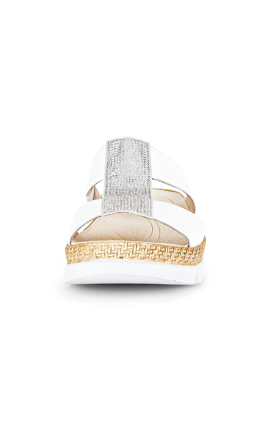 Gabor White Sparkle Slip On Sandal