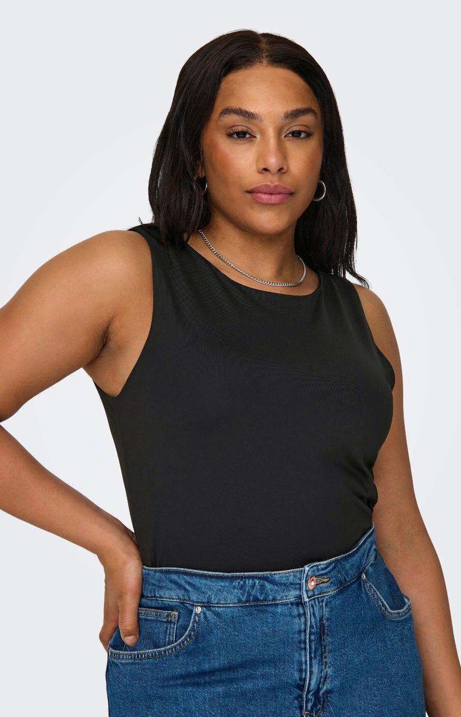 Only Carmakoma Rea 2 Way Vest Top In Black
