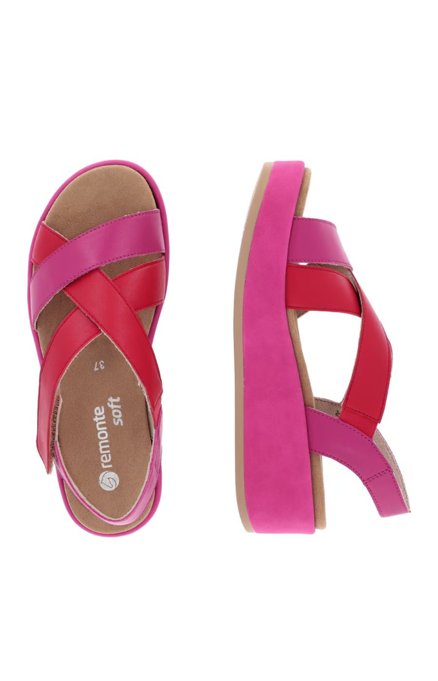 Remonte Wedge Sandal in Pink