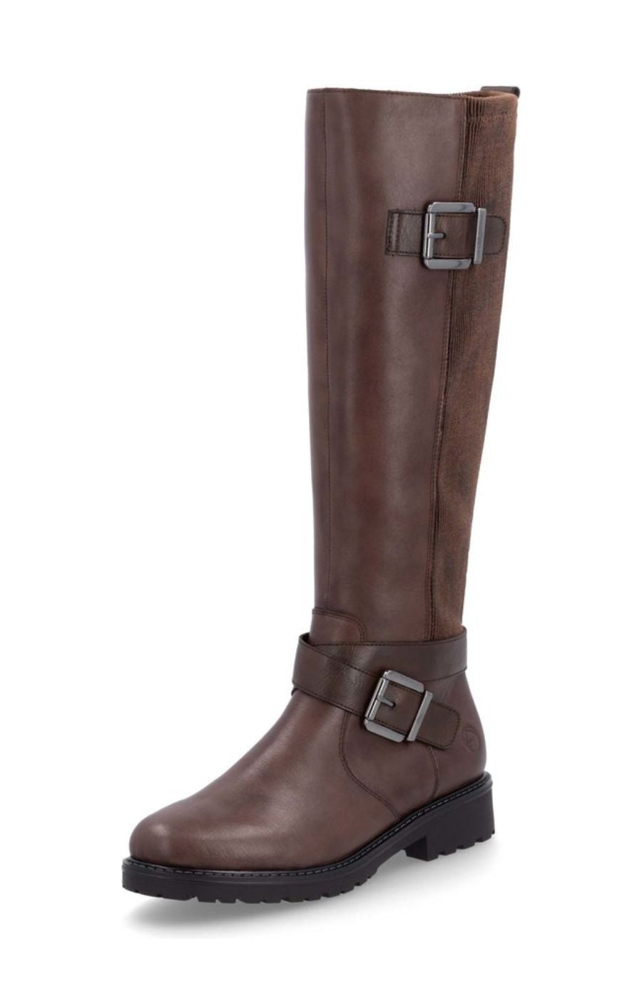 Remonte Knee High Buckle Boot in Brown