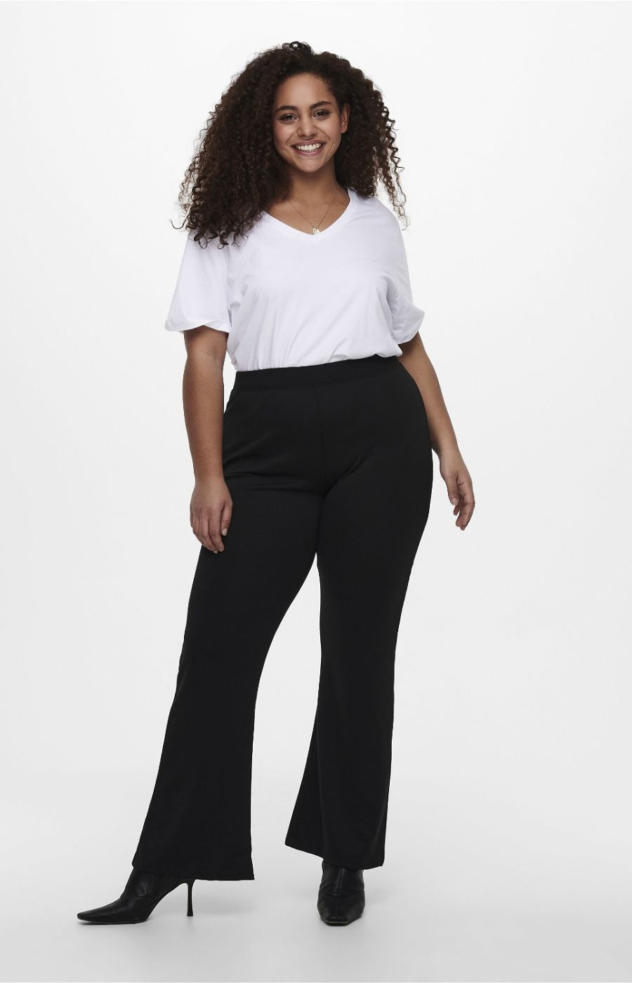 Only Carmakoma Pever Flared Trousers in Black