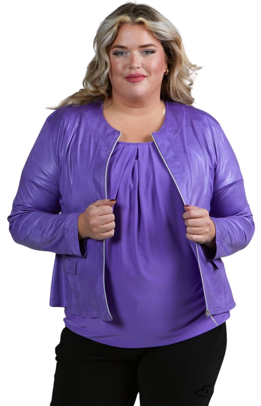 Magna Leather Look Jacket in Lilac