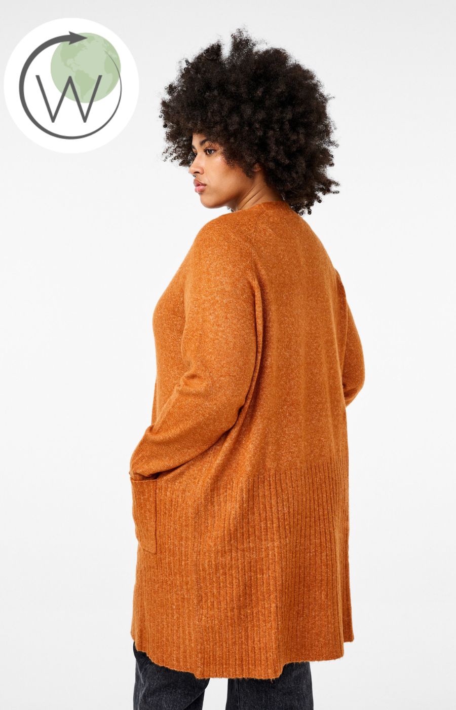 Zizzi Vista Cardigan in Orange