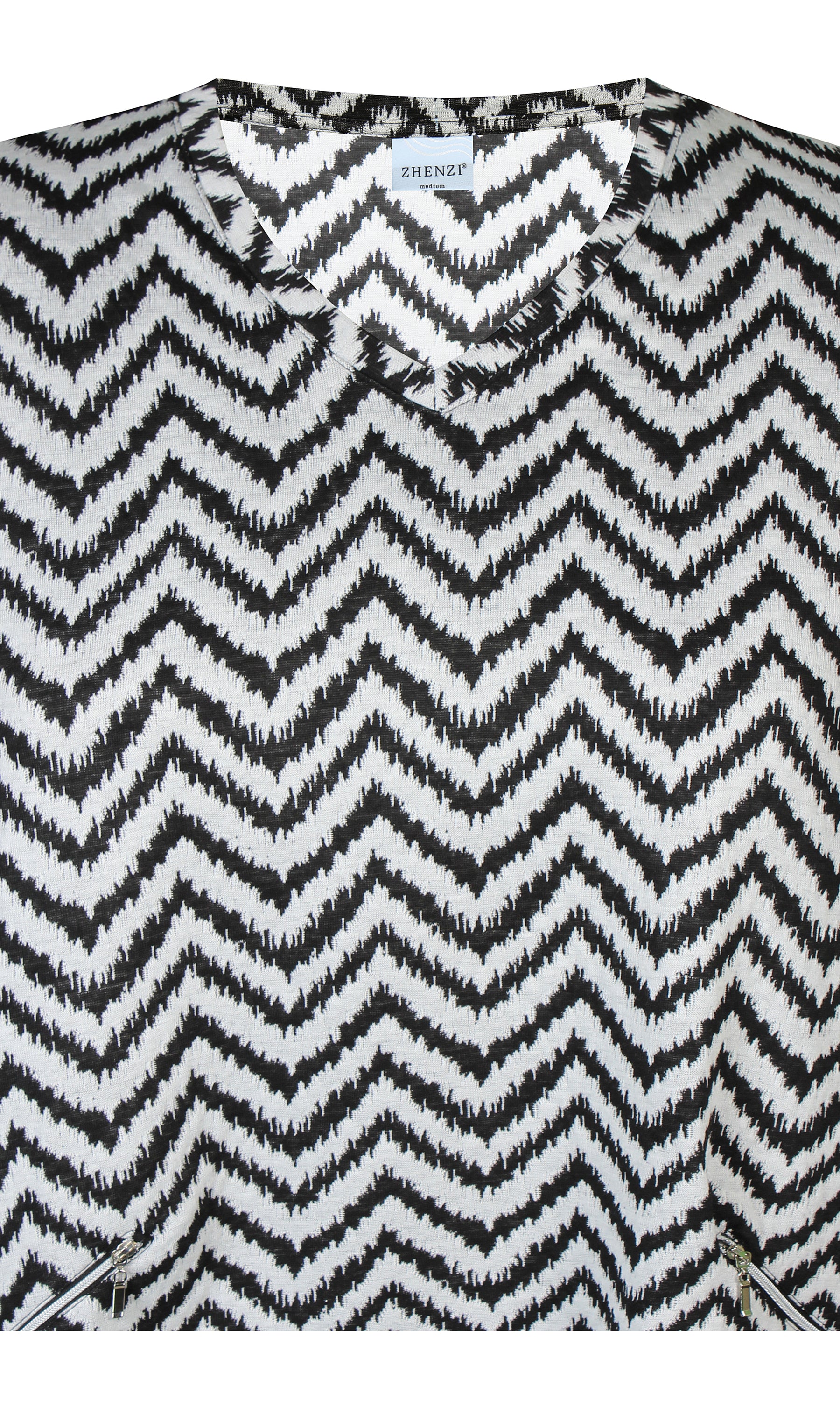 Zhenzi Baie Tunic in White and Black