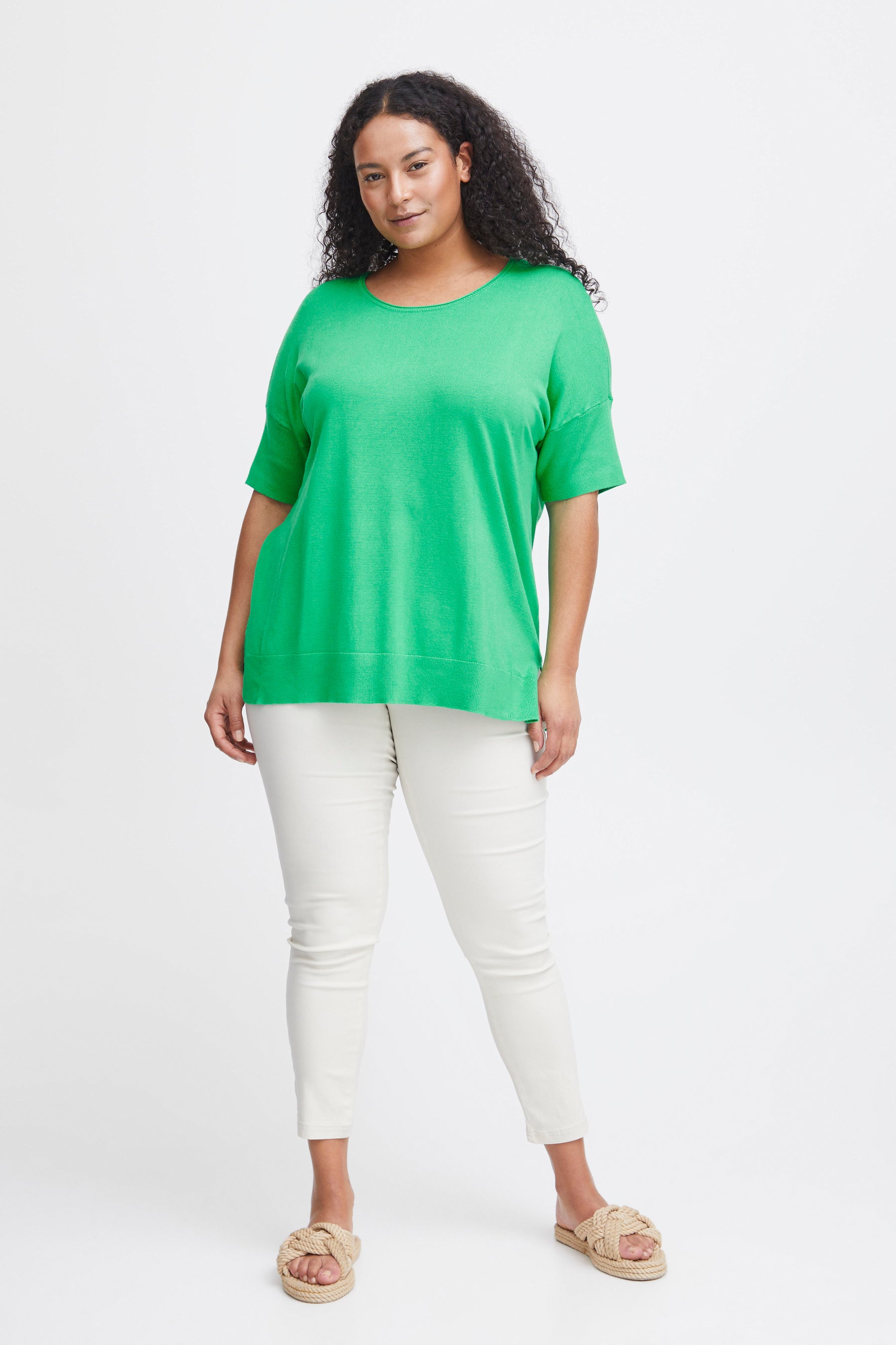 Simple Wish Clia Knitted Top in Green