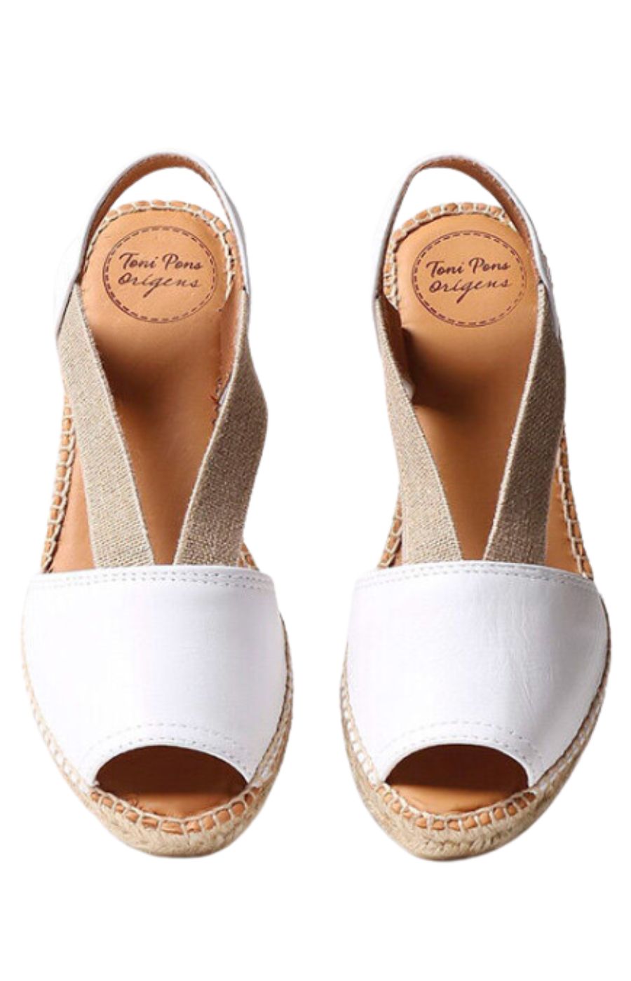 Toni Pons Slingback White Wedge