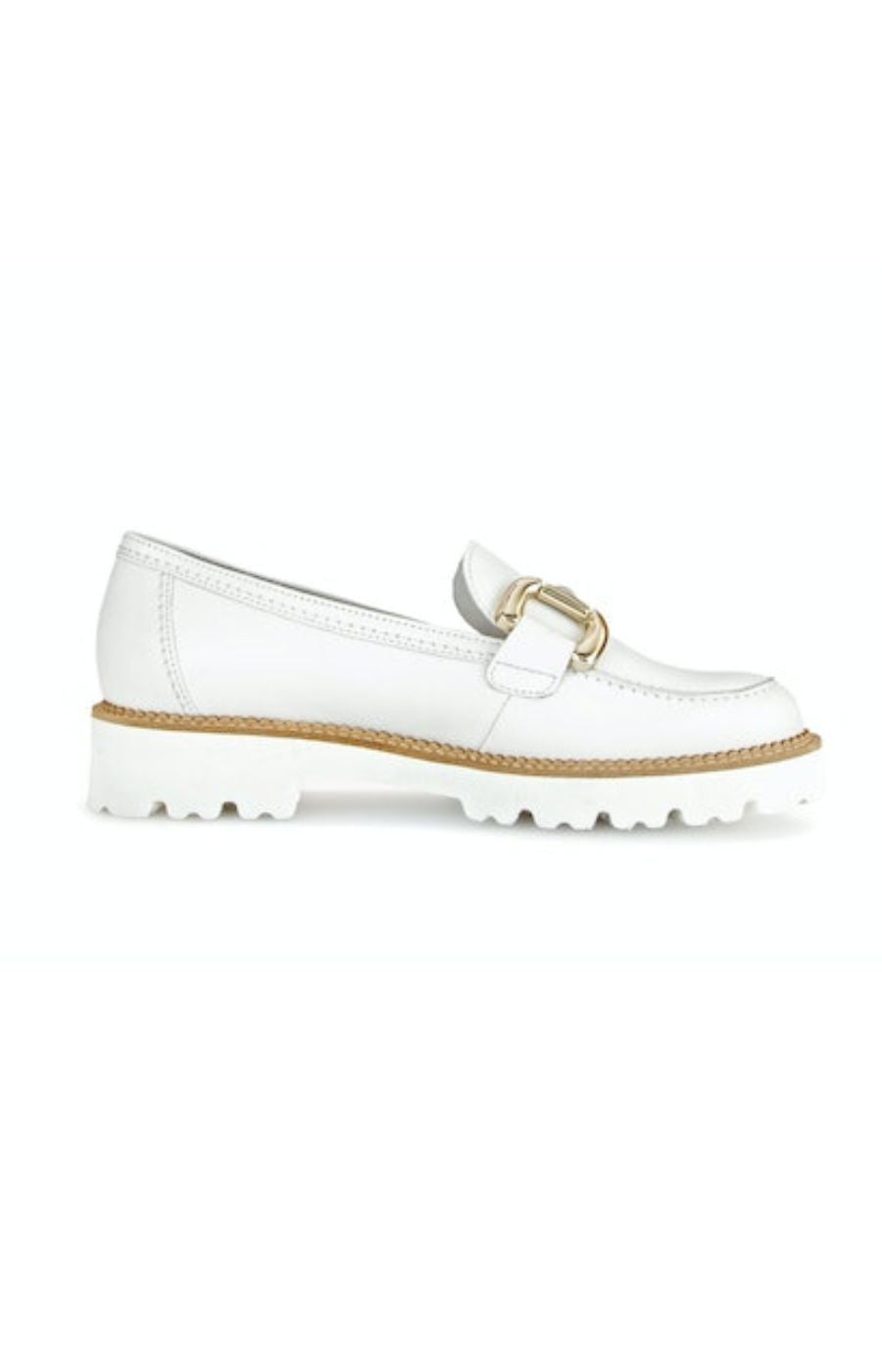 Gabor White Buckle Loafer