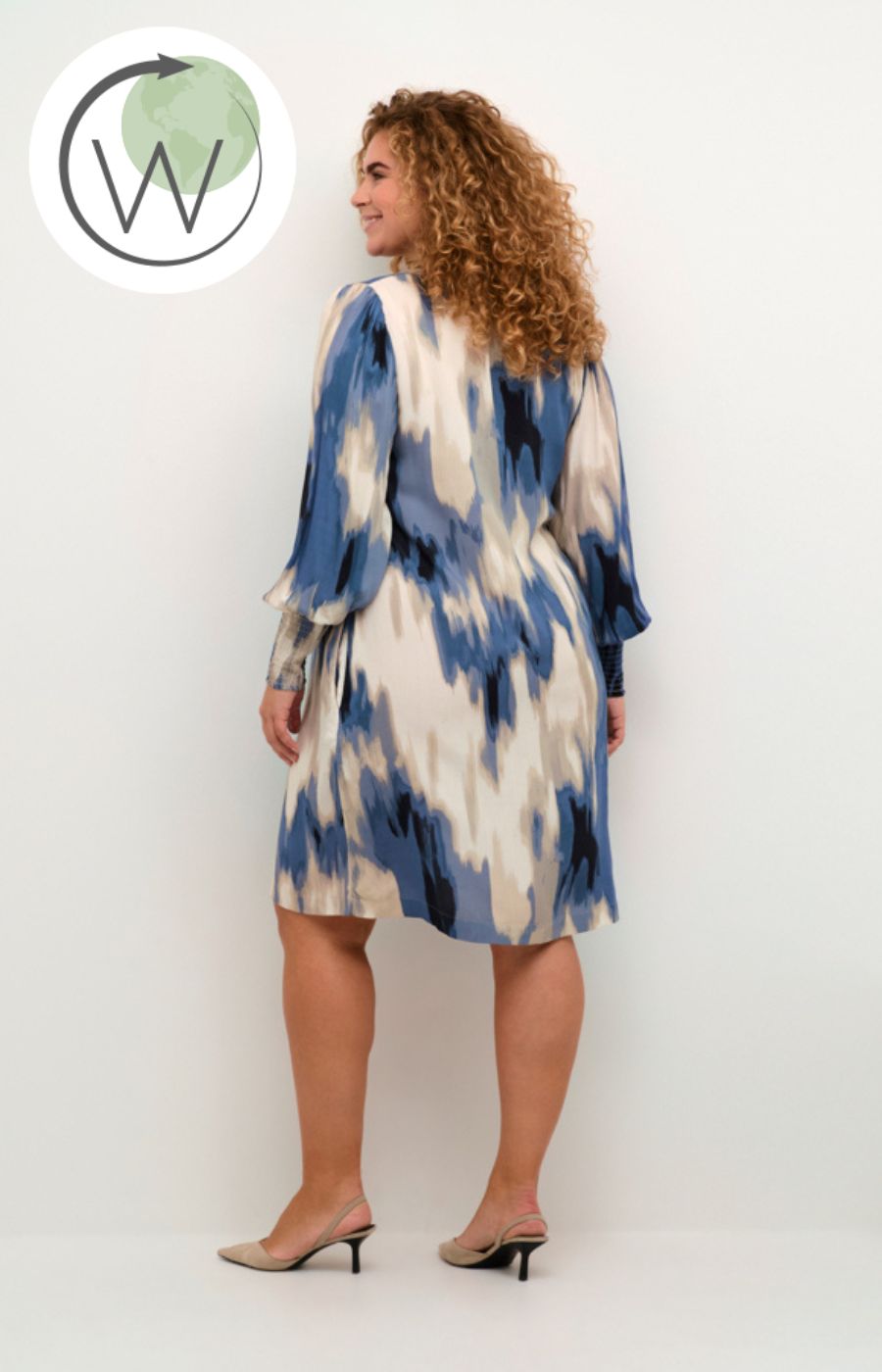 Kaffe Curve Bella Dress in Blue