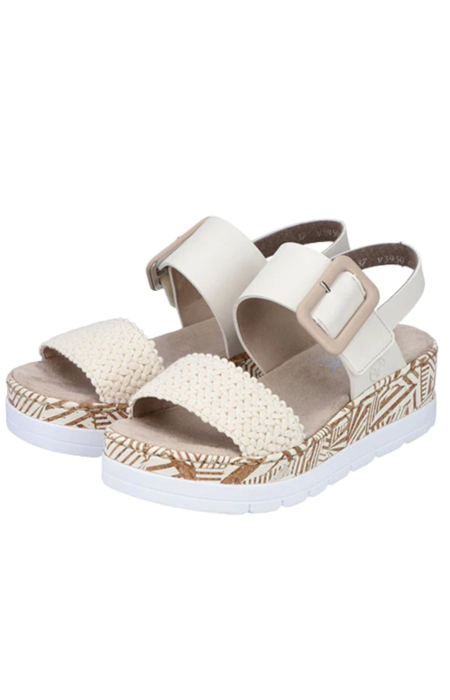 Rieker Platform Cream Sandal