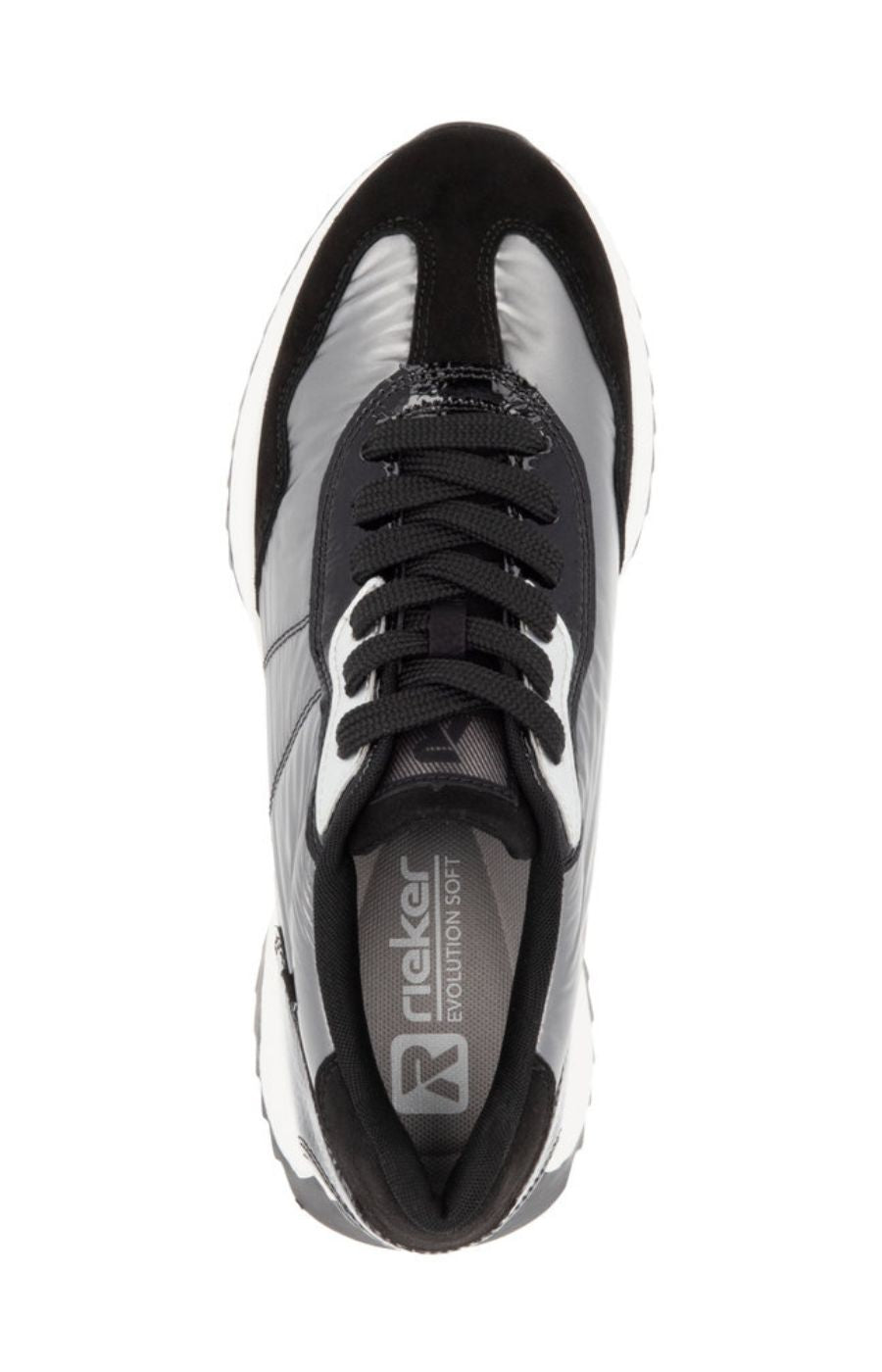 Rieker Trainer in Silver and Black