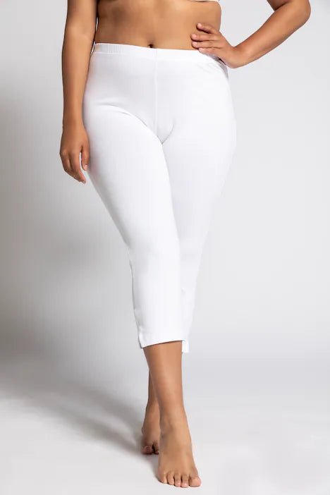 Plus size white capri 2025 leggings