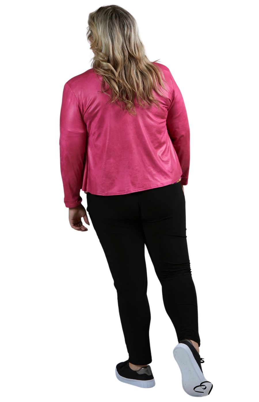 Magna Leather Look Jacket in Cerise Pink