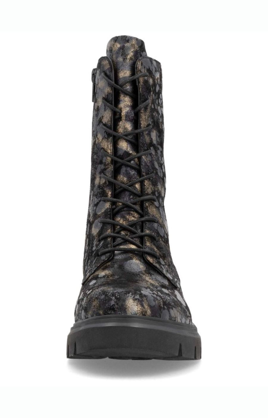 Remonte Black and Gold Print Boot