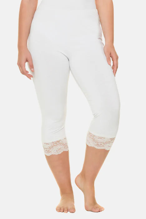 Ulla Popken Lace Trim Leggings Plus Size Clothing Wardrobeplus.ie