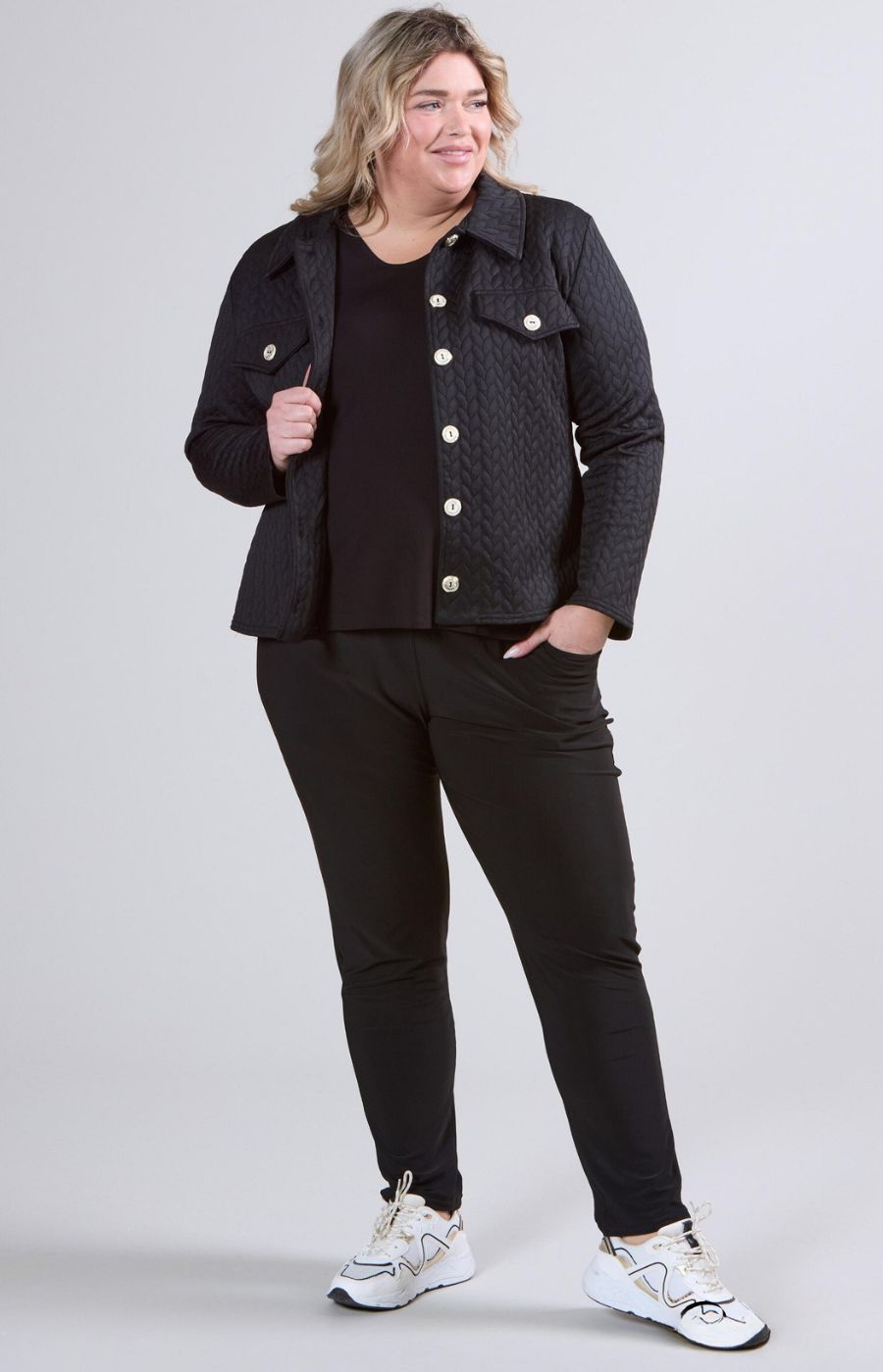 Magna Button Jacket in Black