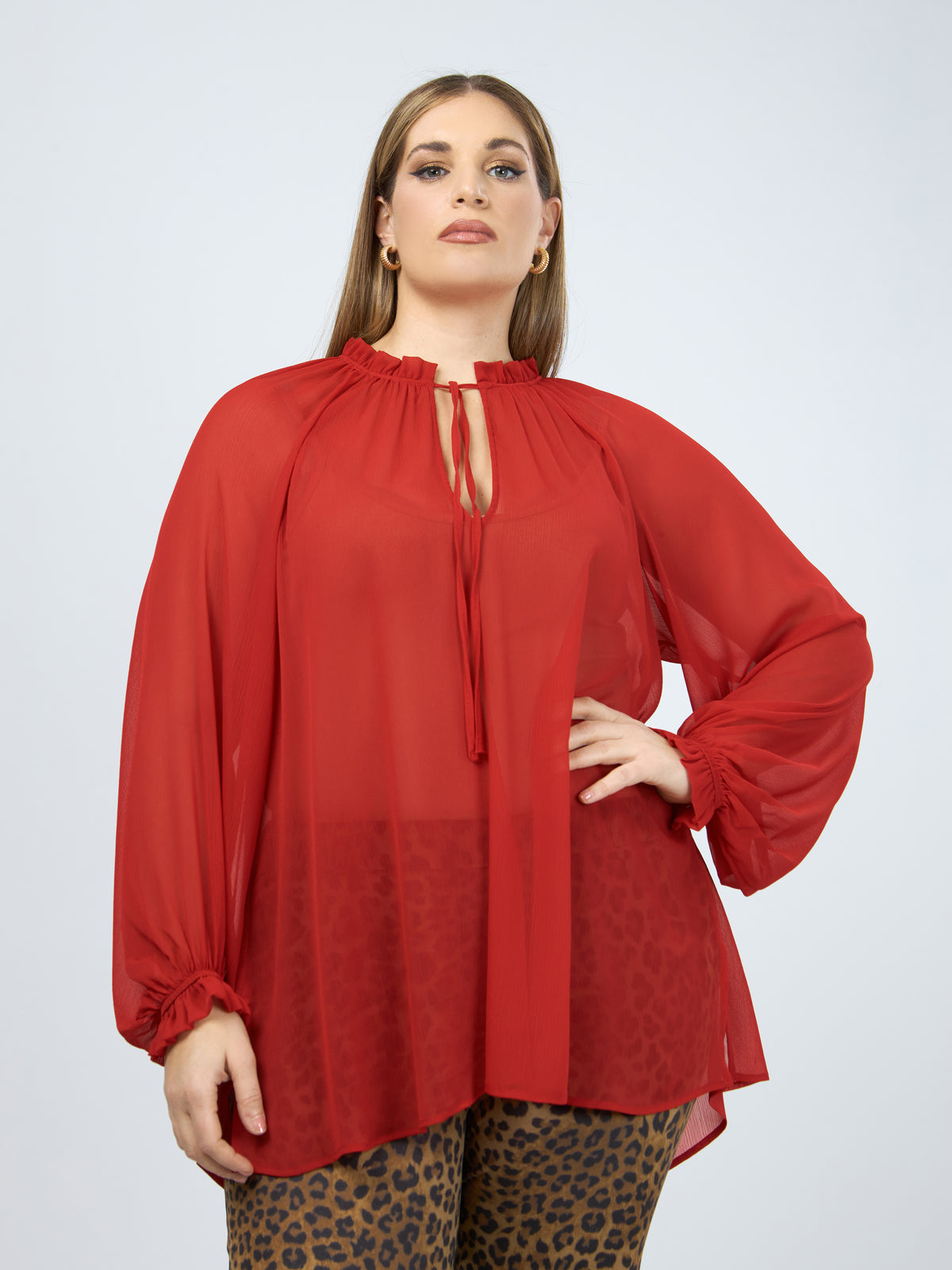 sheer blouse plus size
