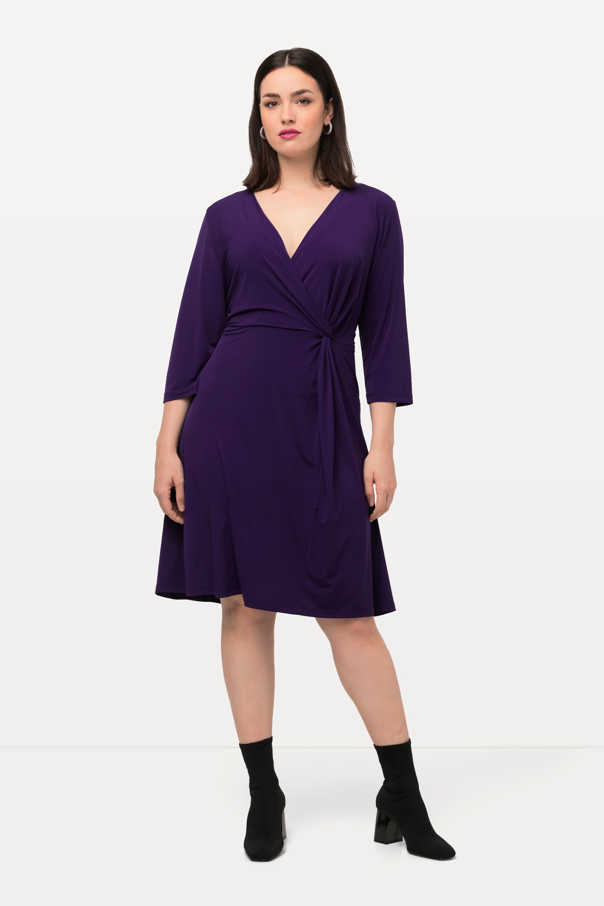 Ulla Popken Draped Purple Dress