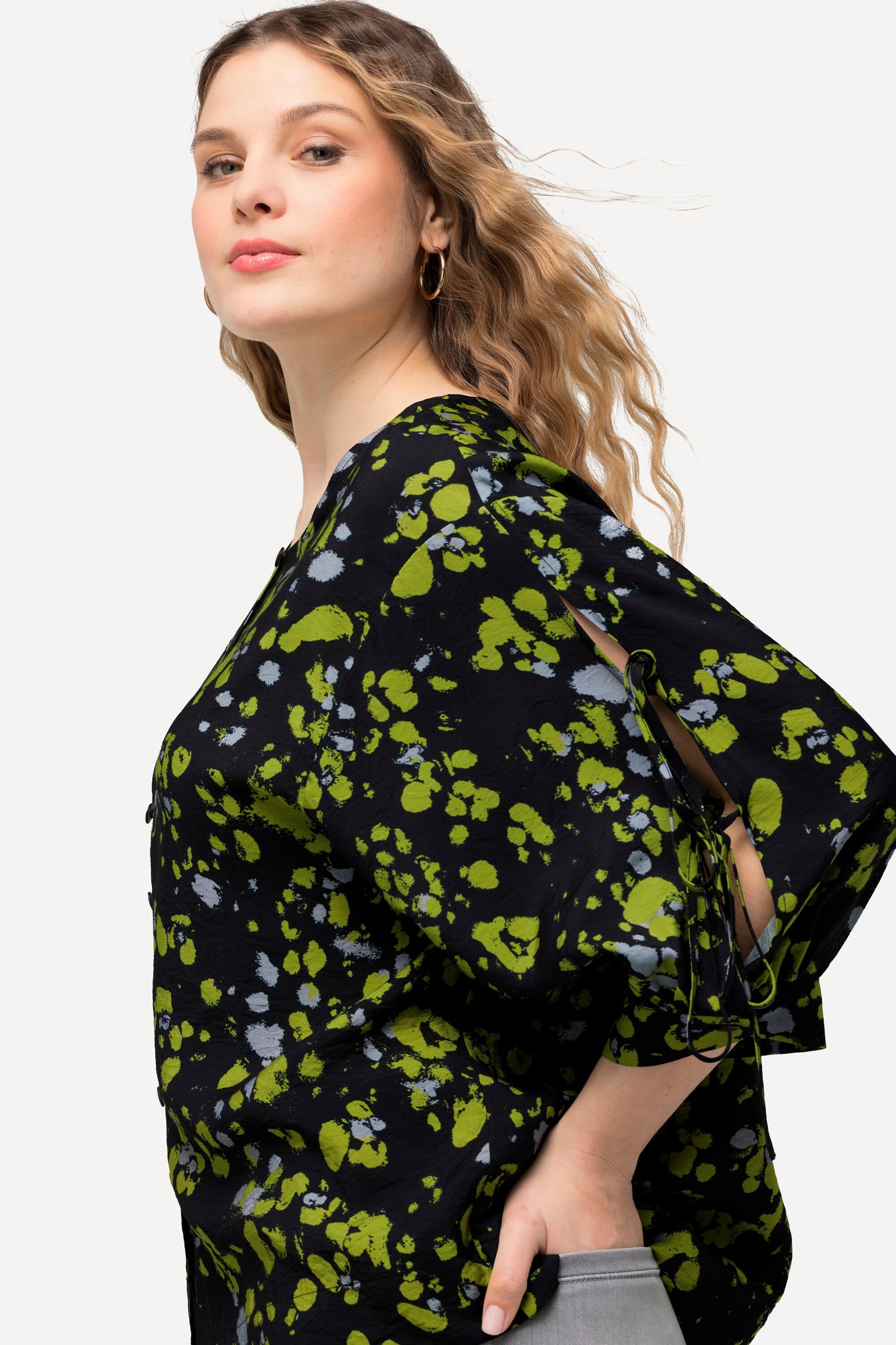Ulla Popken Splatter Print Blouse