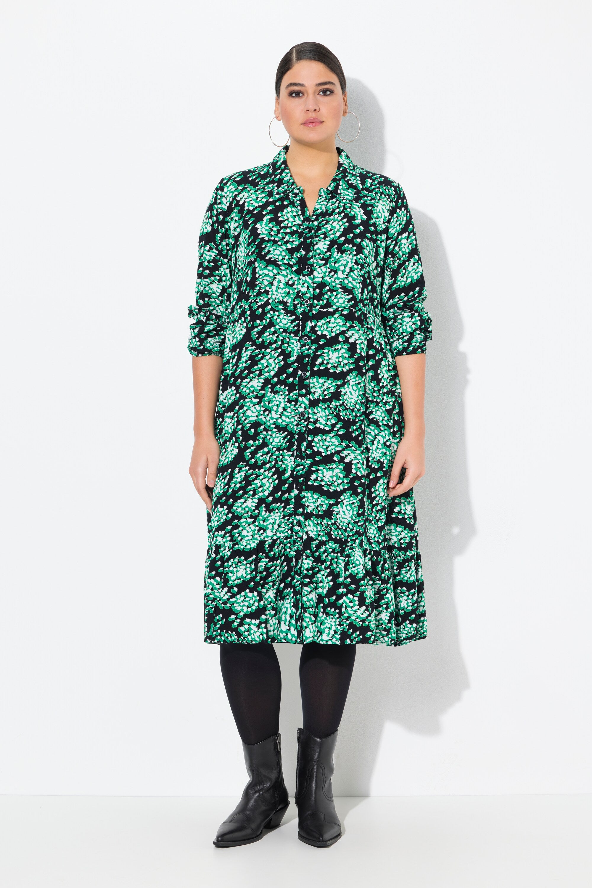 Ulla Popken Shirt Dress Green