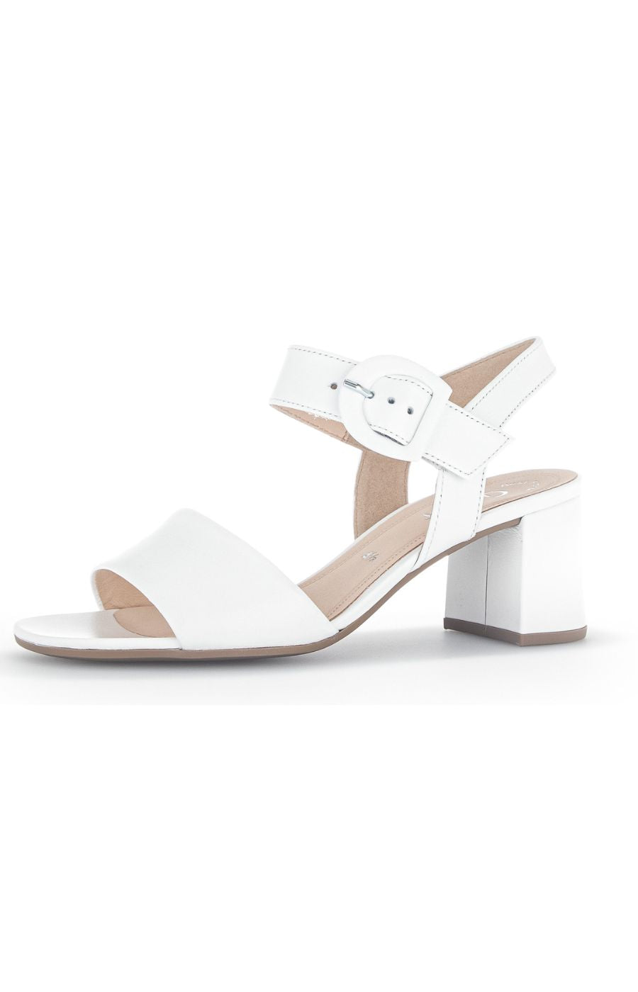 Gabor Block Heel Sandal in White