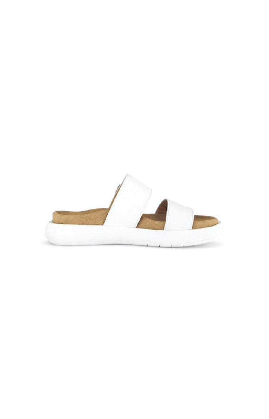 GABOR SLIP ON BUCKLE SANDAL IN WHITE