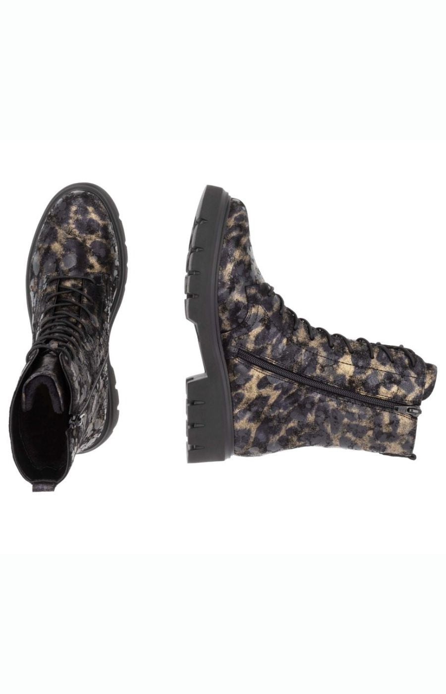 Remonte Black and Gold Print Boot