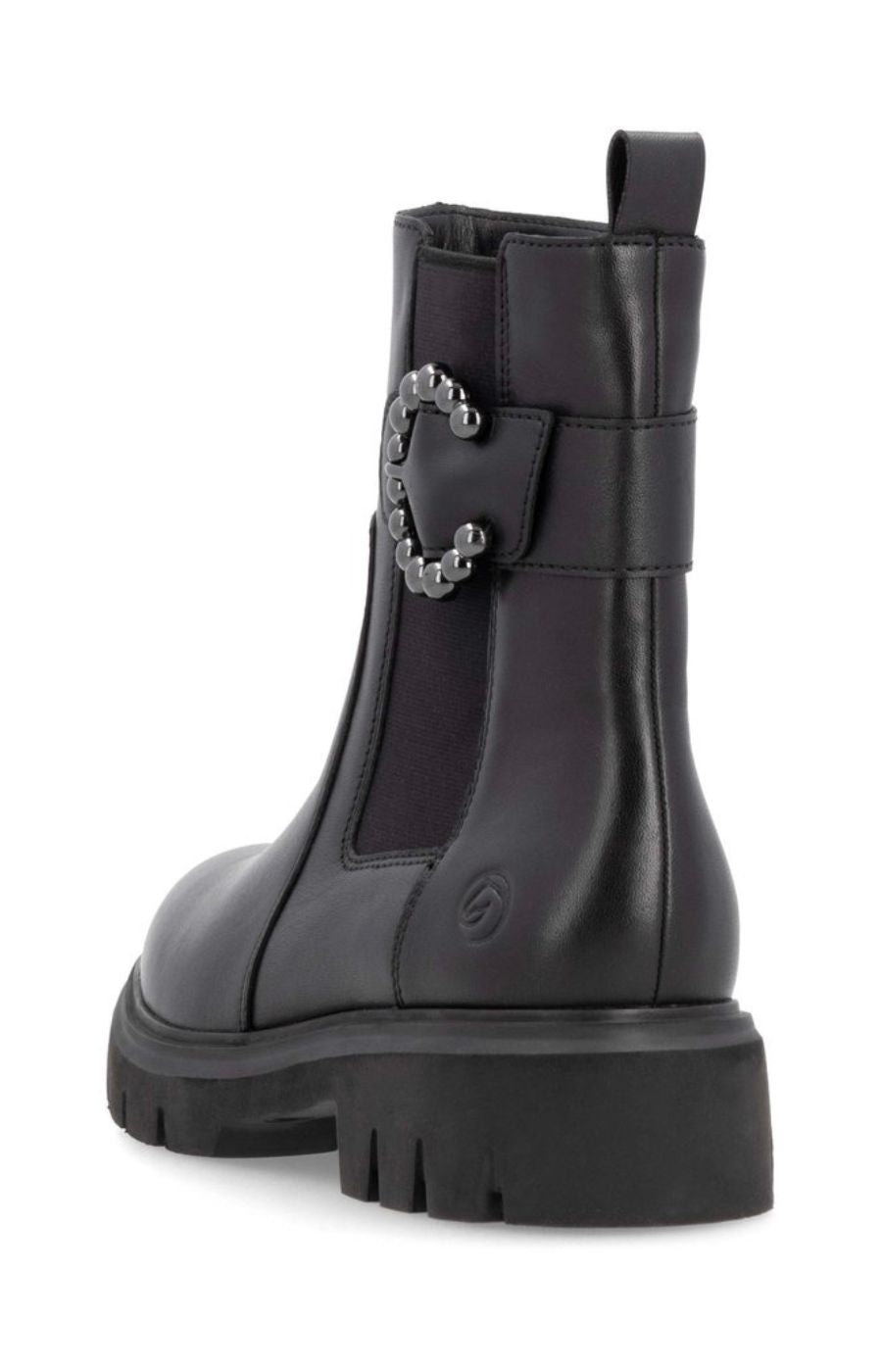 Remonte Black Chelsea Boot with Buckle