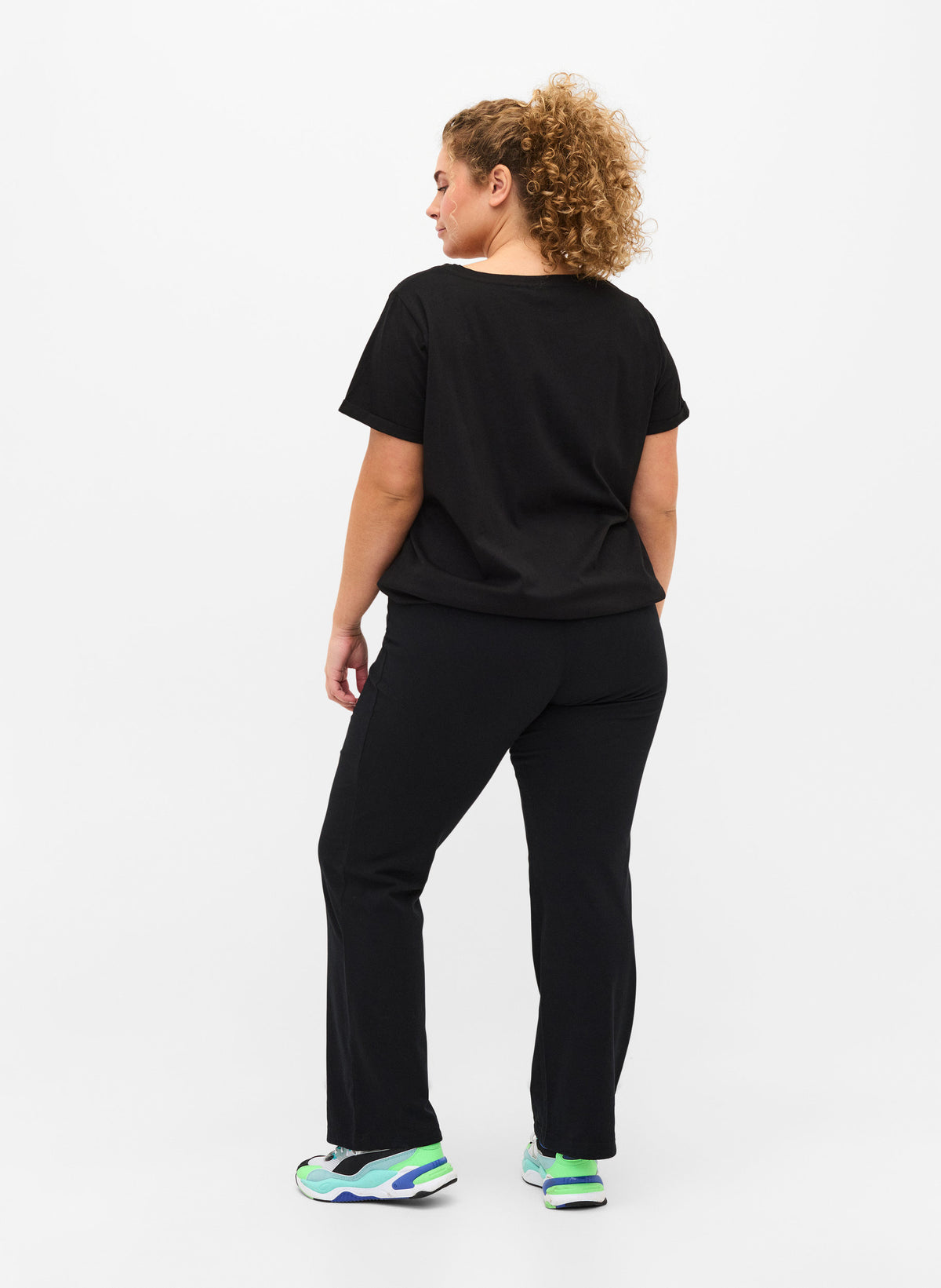 Active by Zizzi Cotton Leggings in Black