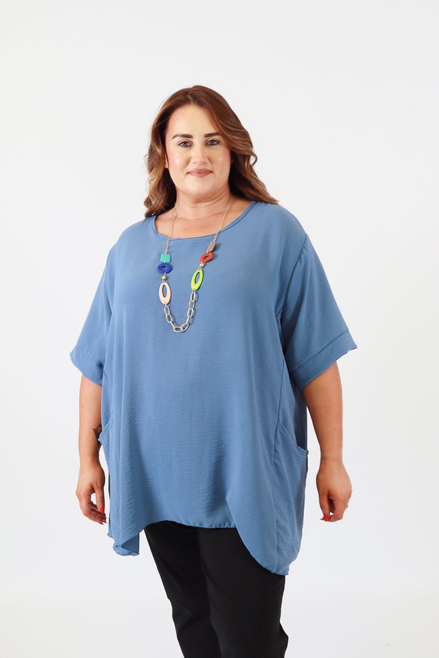Adaline Blouse in Denim Blue