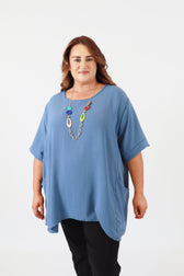 Adaline Blouse in Denim Blue