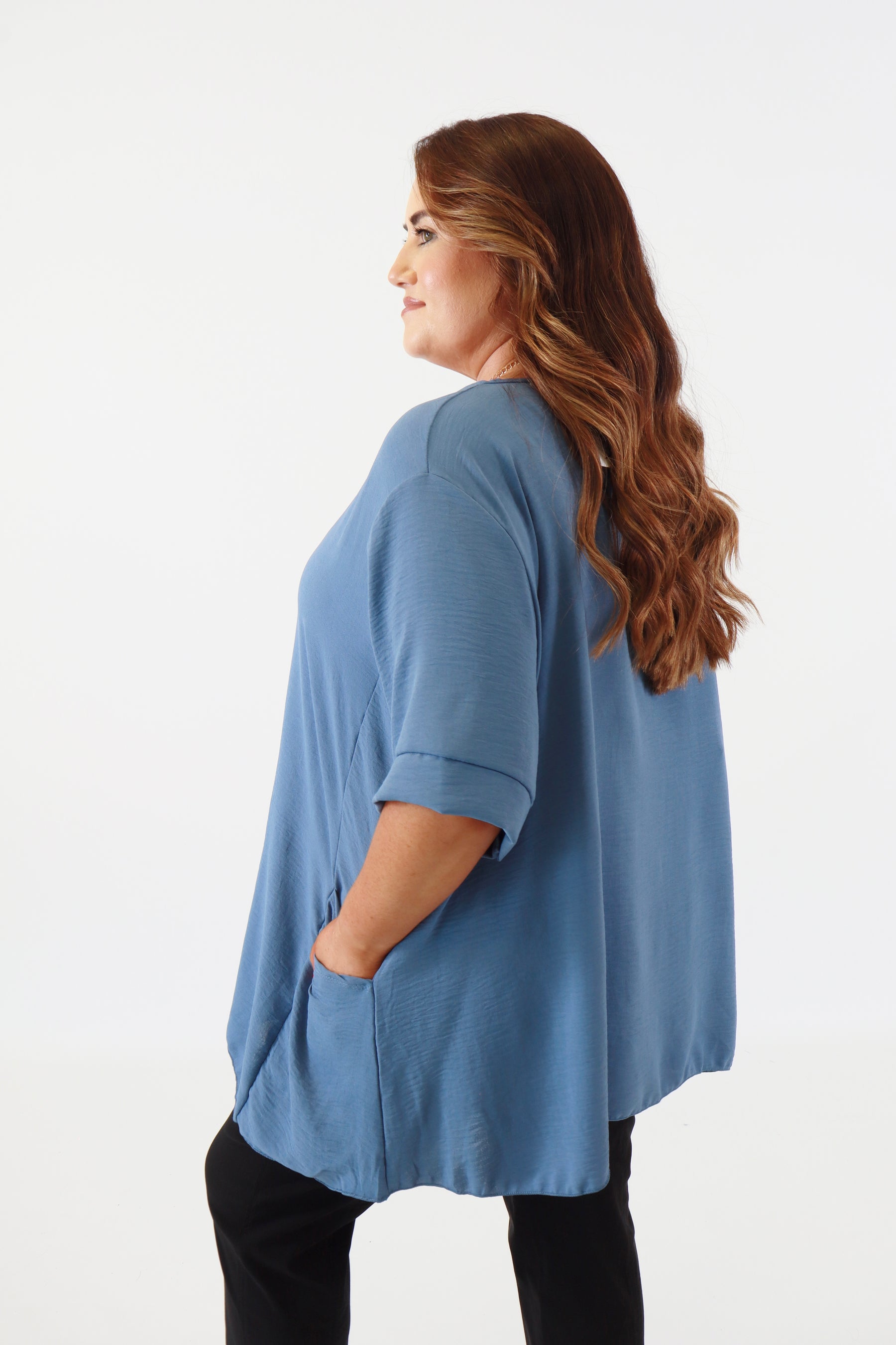 Adaline Blouse in Denim Blue