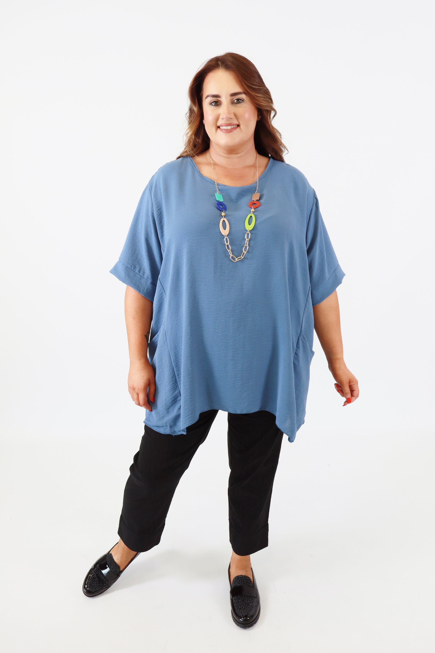 Adaline Blouse in Denim Blue